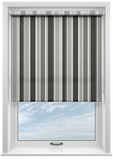 Riviera Stripe, Smoke - Twist&Fit Roller Blind